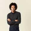 Chemise manches longues gris fonc&eacute; homme