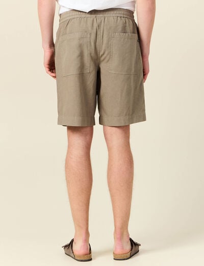 Short droit à coulisse vert kaki homme