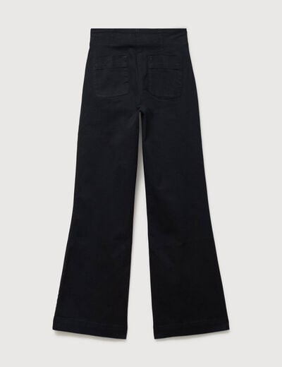 Jeans bootcut taille haute 7/8&egrave;me denim noir femme