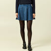Mini-jupe en coton aspect jeans denim stone femme