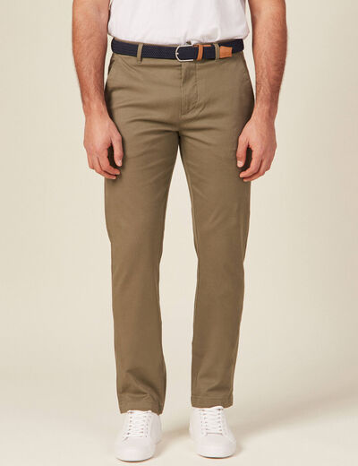 Pantalon chino straight vert kaki homme