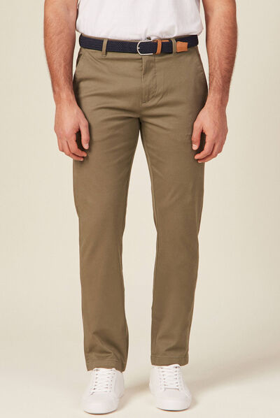 Pantalon chino straight vert kaki homme