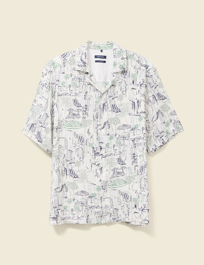 Chemise manches courtes fluide blanc homme