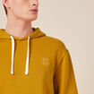 Sweat capuche éco-responsable jaune moutarde homme