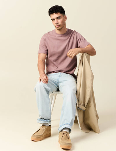 T-shirt manches courtes vieux rose homme