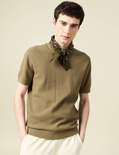 T-shirt en coton vert kaki homme
