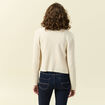Gilet court droit manches longues creme femme