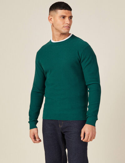 Pull éco-responsable vert canard homme