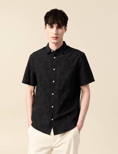 Chemise manches courtes noir homme