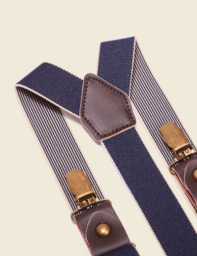 Bretelles avec pinces bleu marine homme