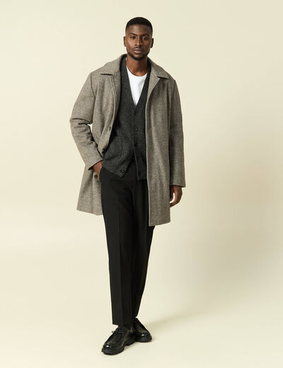 Gilet manches longues gris fonc&eacute; homme