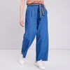 Jeans large ceinture denim stone femme
