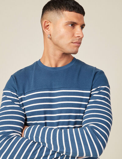 T-shirt manches longues bleu foncé homme