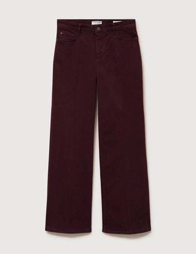 Jeans flare taille standard bordeaux femme