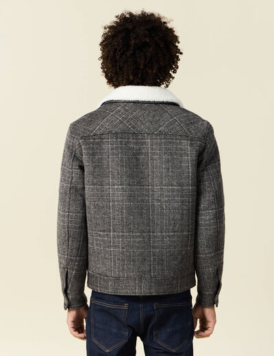Blouson zippé col aviateur gris foncé homme