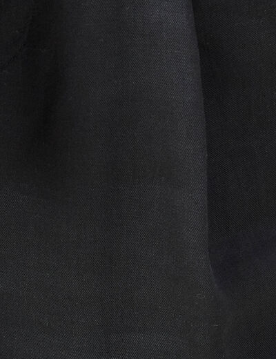 Pantalon carotte ceinturé noir femme