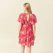 Robe évasée manches courtes rouge femme