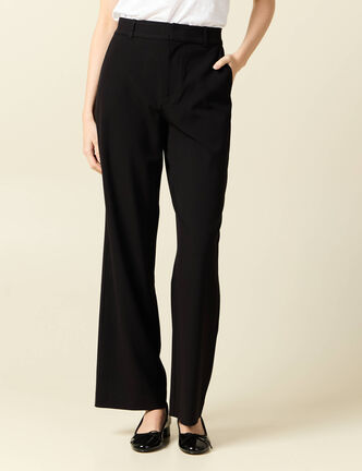 Pantalon straight taille haute noir femme