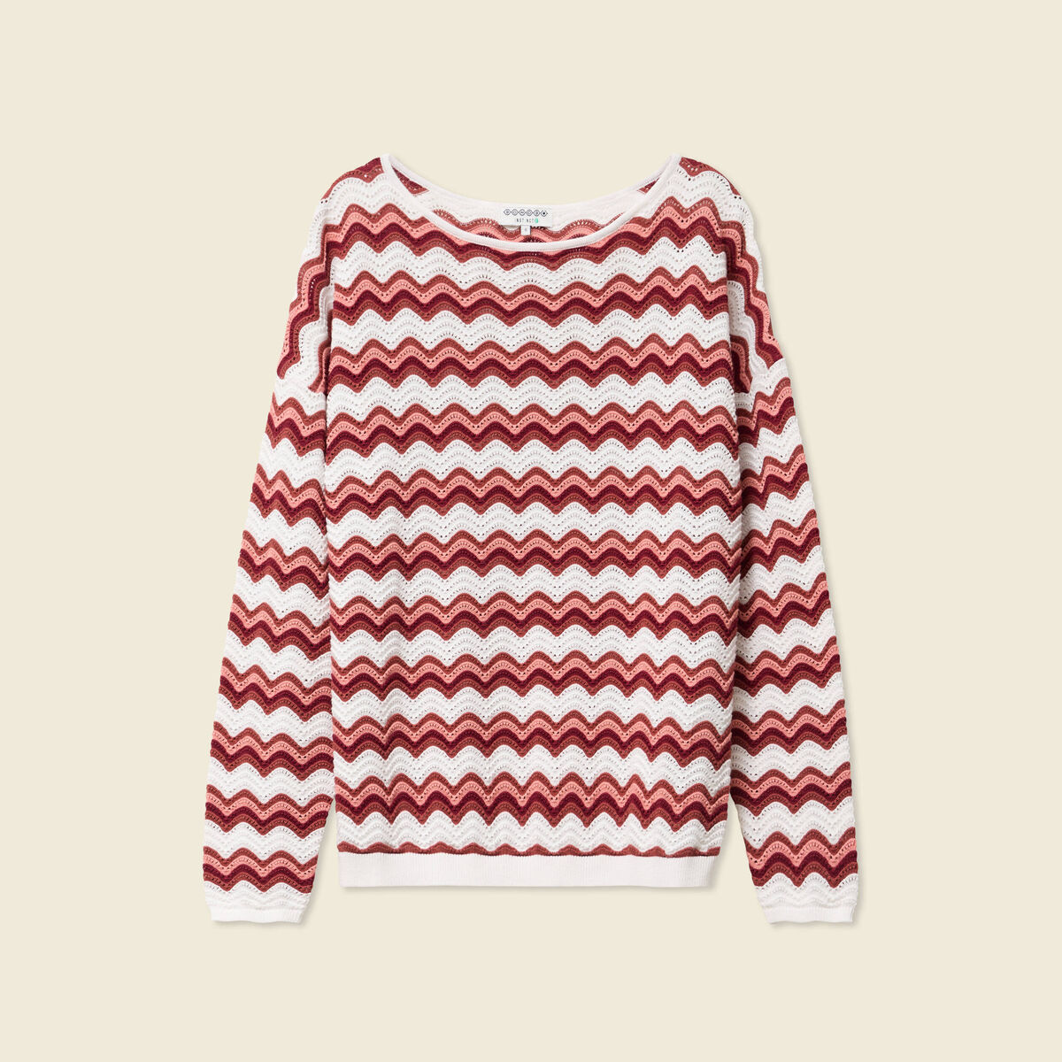 Pull manches longues vieux rose femme