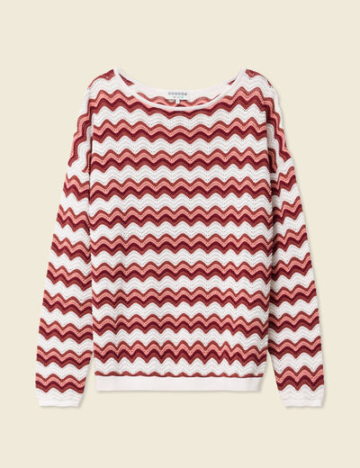 Pull manches longues vieux rose femme
