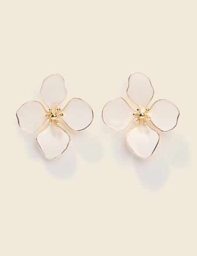 Boucles d'oreilles creme femme