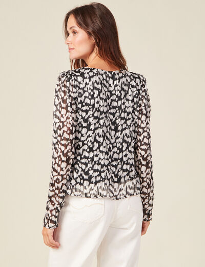 Blouse manches longues noir femme