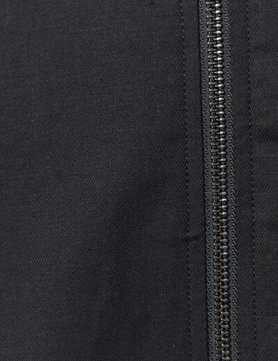 Blouson zipp&eacute; col teddy noir homme