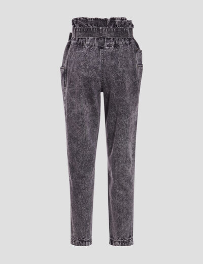 Jeans slouchy ceinturé denim snow noir femme