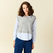 Pull 2-en-1 éco-responsable gris femme
