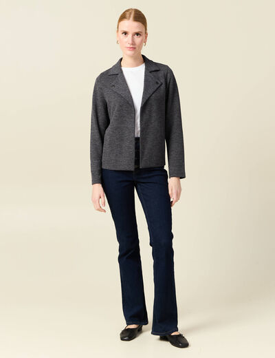 Gilet manches longues gris femme