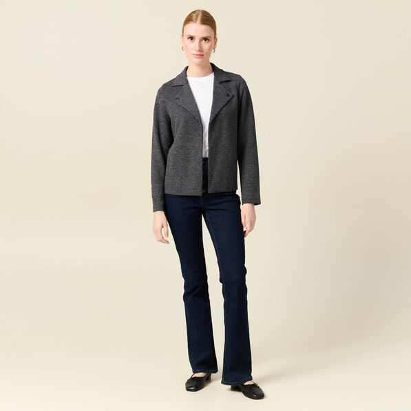 Gilet manches longues gris femme