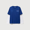 T-shirt ample en coton manches courtes bleu electrique homme