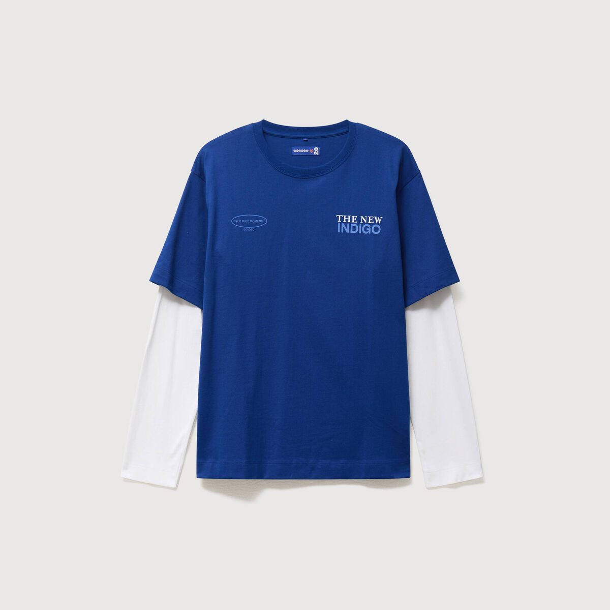 T-shirt ample en coton manches courtes bleu electrique homme