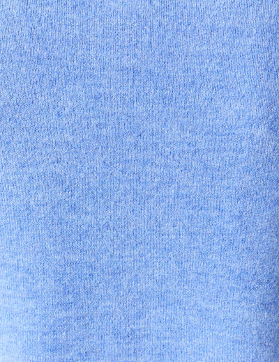 Pull manches longues col en V bleu ciel femme