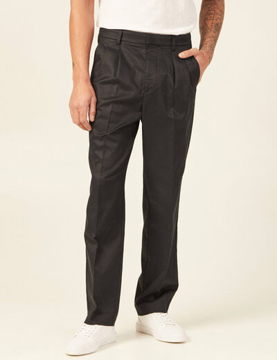 Pantalon chino droit noir homme