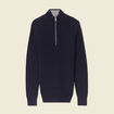 Pull manches longues bleu marine homme