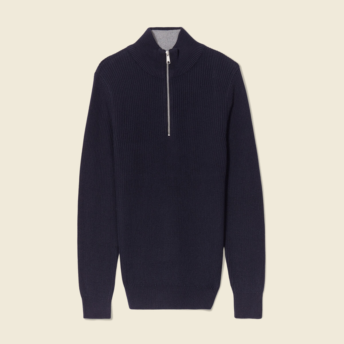 Pull manches longues bleu marine homme
