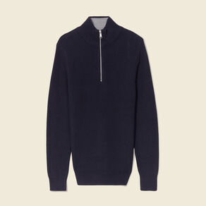 Pull manches longues bleu marine homme
