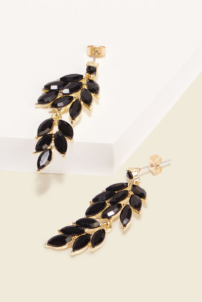 Boucles d'oreilles pendantes noir femme