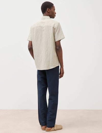 Chemise manches courtes vert kaki homme