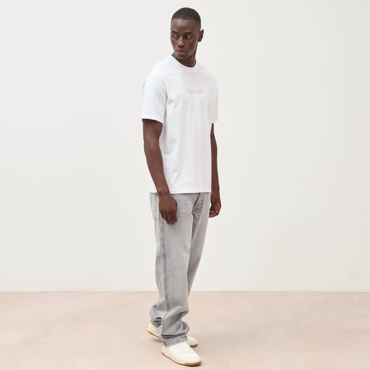 T-shirt en coton manches courtes blanc homme