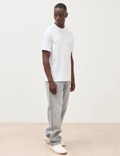 T-shirt en coton manches courtes blanc homme