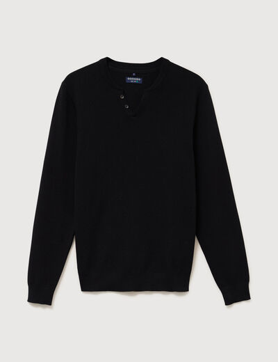 Pull manches longues noir homme