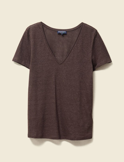 T-shirt éco-responsable marron femme