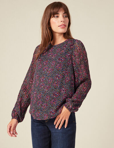 Blouse éco-responsable multicolore femme
