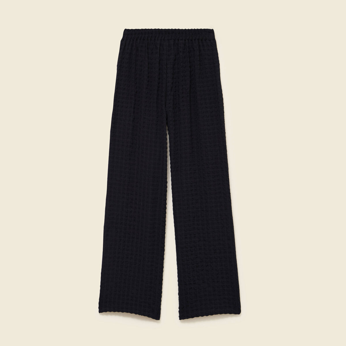 Pantalon loose taille haute fluide noir femme