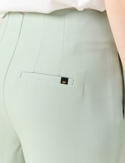 Pantalon cigarette vert olive femme