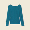 T-shirt manches longues brillant bleu canard femme