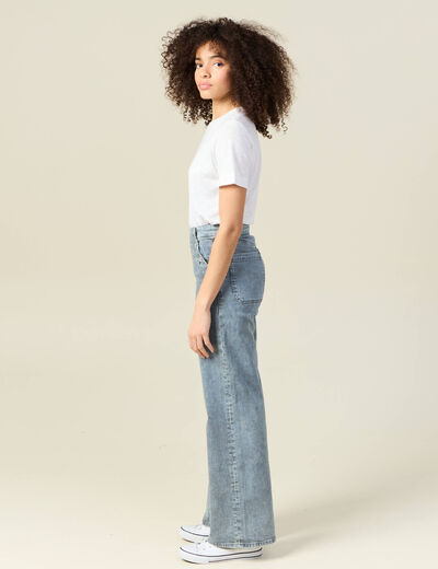 Jeans large à pont denim used femme
