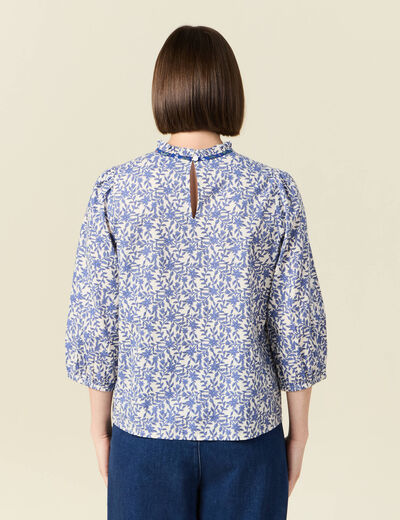 Blouse manches 3/4 blanc femme
